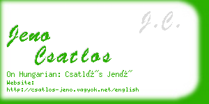 jeno csatlos business card